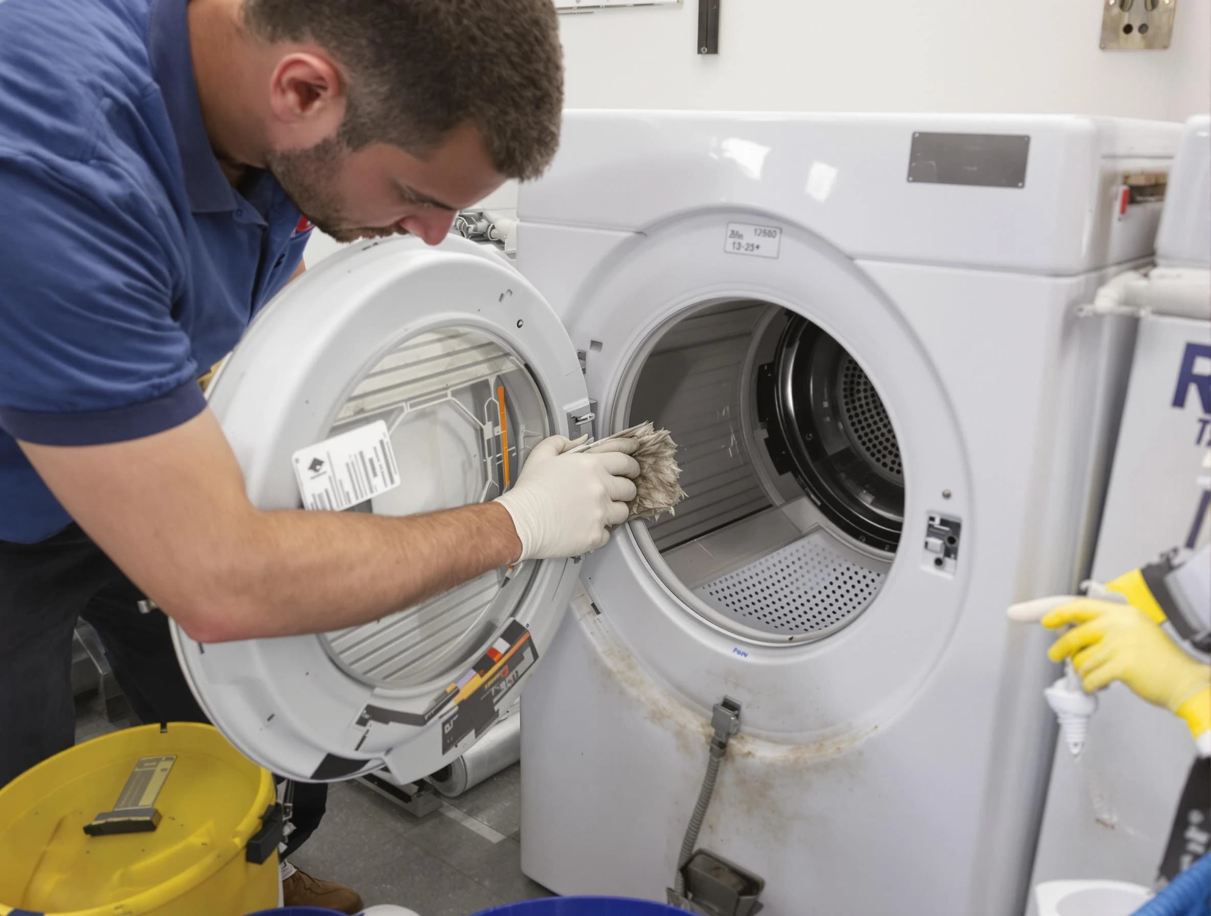 Bluffdale Dryer Vent Cleaning specialist performing detailed lint trap cleaning service in Bluffdale