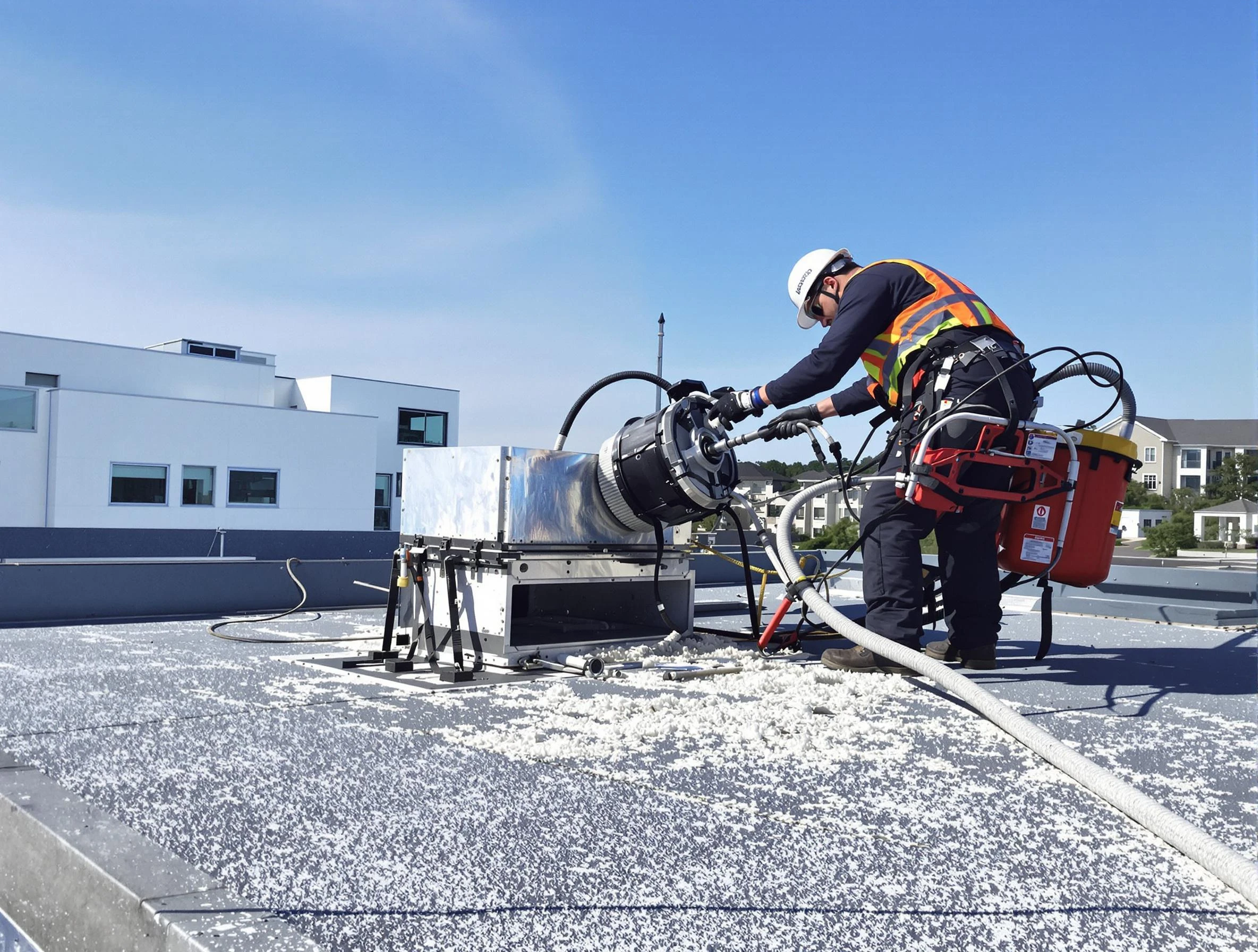 Cleaning Dryer Vent On Roof in Bluffdale