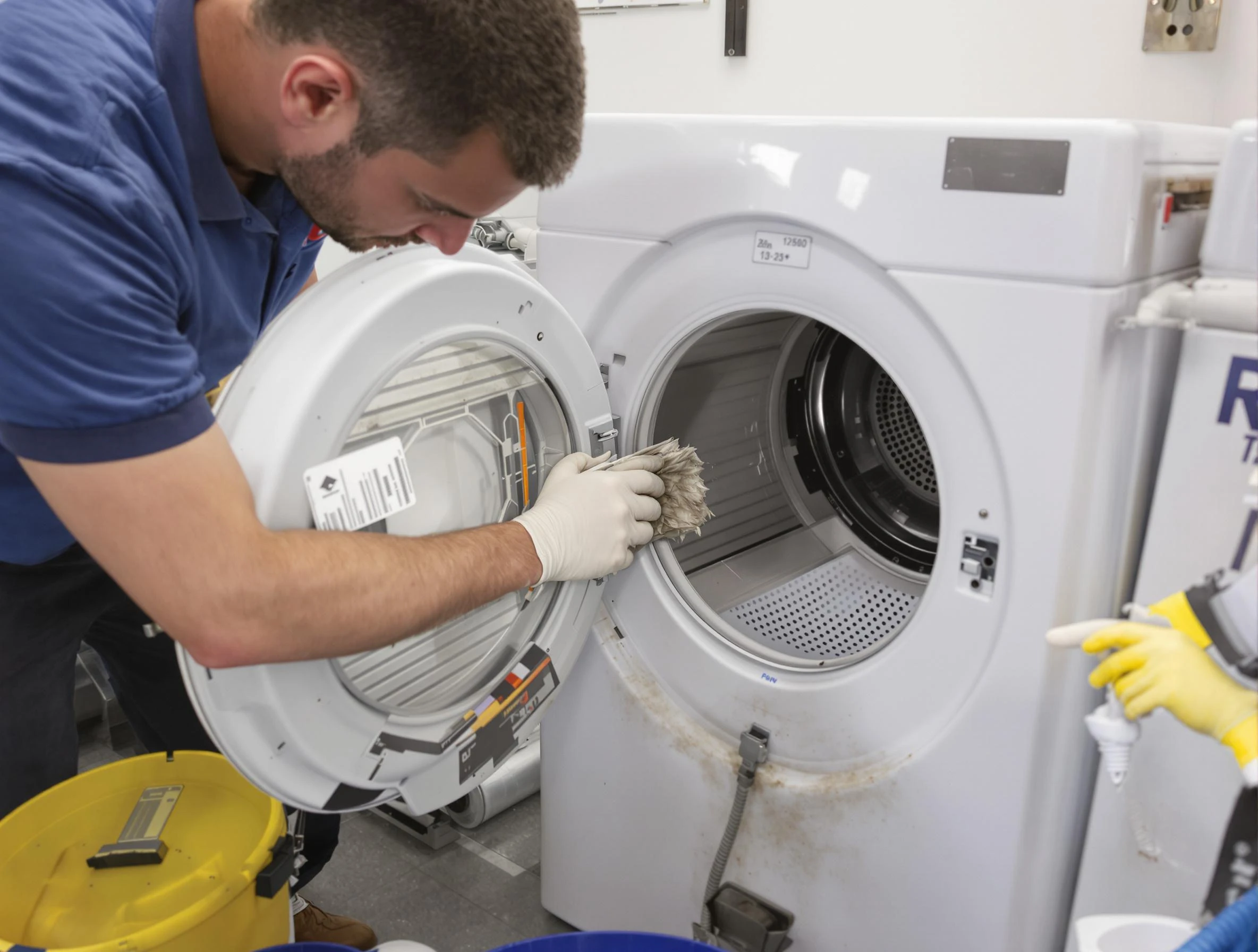 Bluffdale Dryer Vent Cleaning specialist performing detailed lint trap cleaning service in Bluffdale