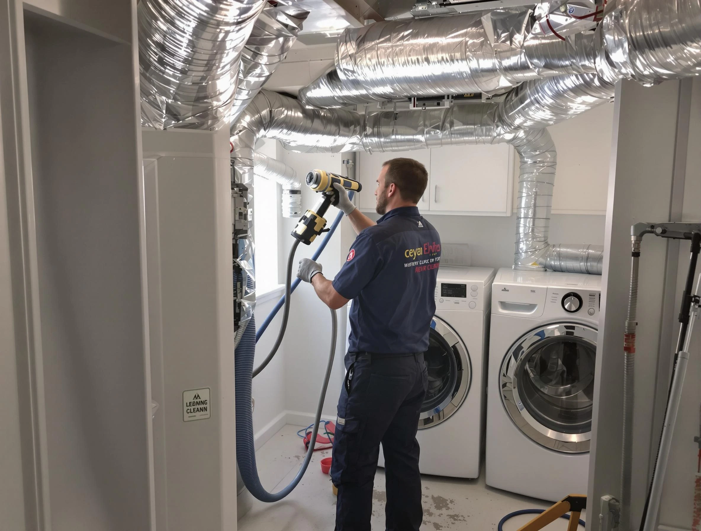 Bluffdale Dryer Vent Cleaning specialist using advanced equipment for thorough duct cleaning in Bluffdale